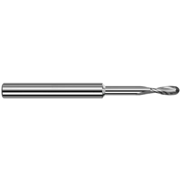 End Mill for Plastics - 2 Flute - Ball, 0.0781" (5/64), Shank Dia.: 1/8"